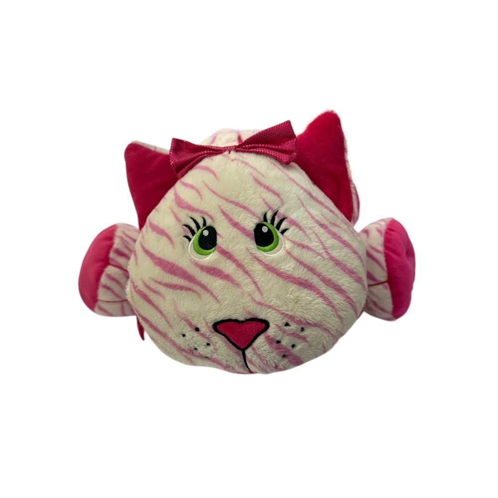 Stuffies Whisper the Cat Pink White Tiger Stripe Plush Stuffed Animal Toy 2013